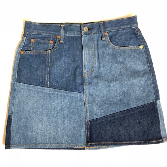Levi's Dresses & Skirts - [LEVI’s] Jean Patchwork Anthropologie Cute Skirt